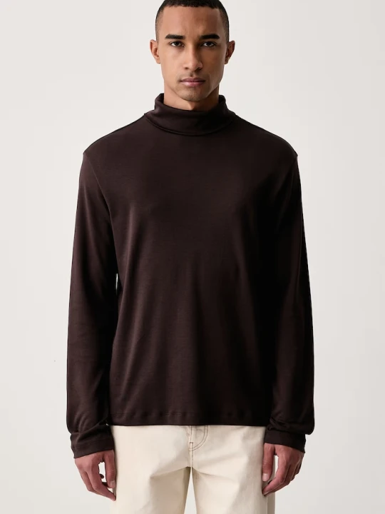 Zdjęcie produktu Calvin Klein longsleeve męski bawełniany brązowy