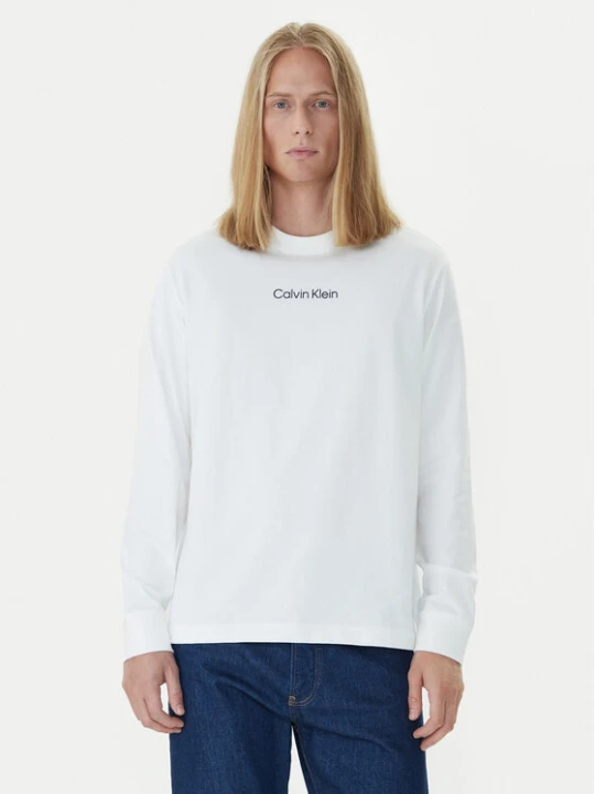 Zdjęcie produktu Calvin Klein Longsleeve Standard Logo LV04LD232G Biały Relaxed Fit