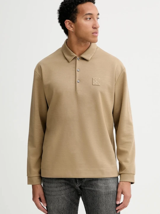 Zdjęcie produktu Calvin Klein longsleeve z dodatkiem wełny zielony