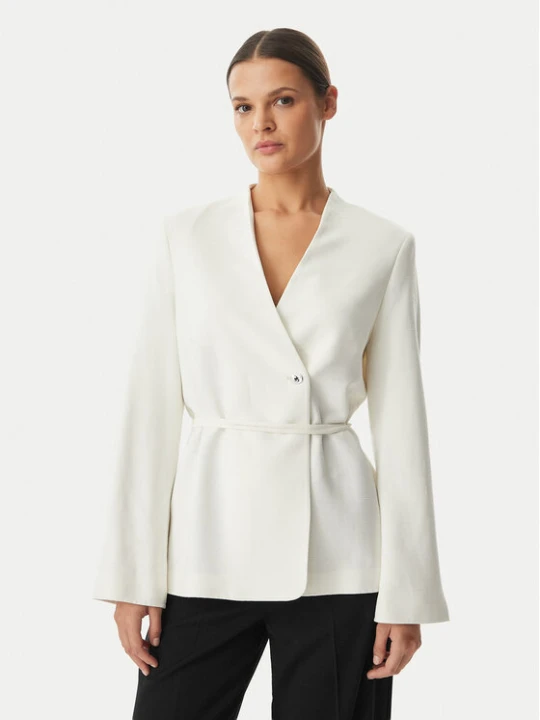 Zdjęcie produktu Calvin Klein Marynarka LV044F408G Kremowy Regular Fit