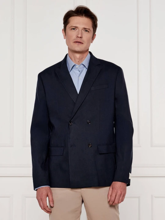 Zdjęcie produktu Calvin Klein Marynarka | Regular Fit | z dodatkiem lnu granatowy