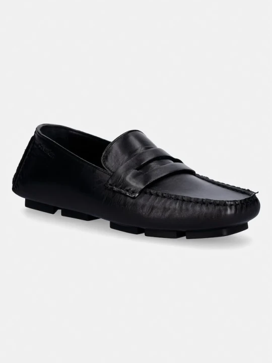 Zdjęcie produktu Calvin Klein mokasyny damskie skórzane SQUARE DRIVER LTH czarny