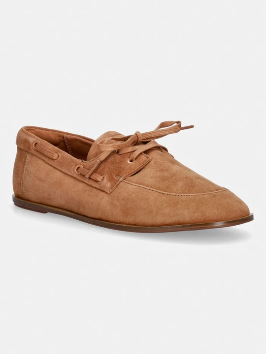 Zdjęcie produktu Calvin Klein mokasyny damskie zamszowe ESS BOATSHOE SUEDE brązowy