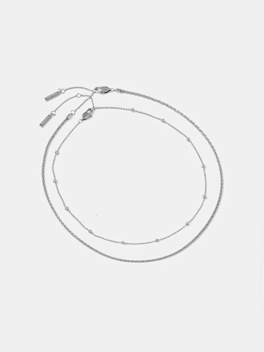 Zdjęcie produktu Calvin Klein naszyjnik damski ze stali szlachetnej 2-pack srebrny