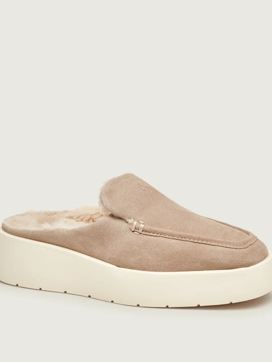 Zdjęcie produktu Calvin Klein Ocieplane mule | shearling | zamsz beżowy