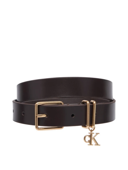 Zdjęcie produktu Calvin Klein Pasek Monogram Charm Keeper Belt 25Mm LV04F7086G Brązowy ciemny