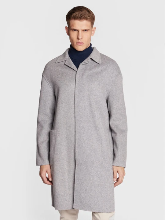 Zdjęcie produktu Calvin Klein Płaszcz wełniany K10K109549 Szary Regular Fit