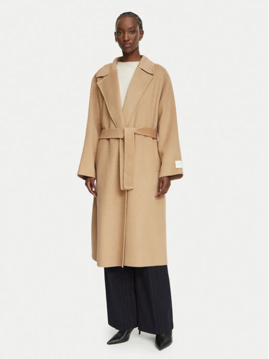 Zdjęcie produktu Calvin Klein Płaszcz wełniany LV040WL571 Brązowy Regular Fit