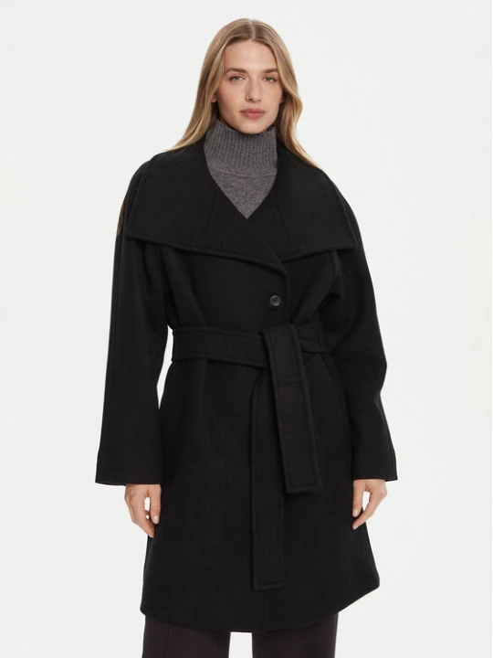 Zdjęcie produktu Calvin Klein Płaszcz wełniany LV044D557G Czarny Regular Fit