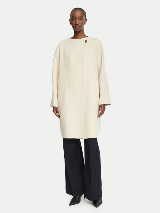 Zdjęcie produktu Calvin Klein Płaszcz wełniany LV044H537G Beżowy Relaxed Fit