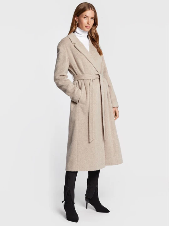 Zdjęcie produktu Calvin Klein Płaszcz wełniany Wrap K20K204951 Szary Regular Fit