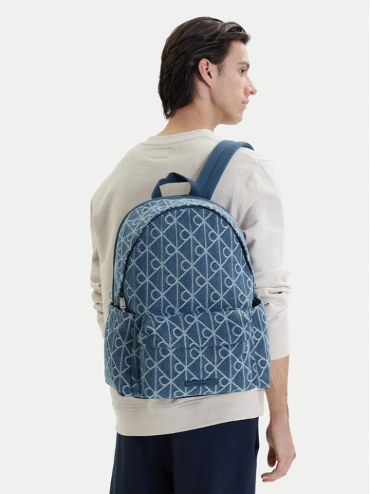 Zdjęcie produktu Calvin Klein Plecak Emblem Aop Denim Round Backpack LV04D3429G Niebieski