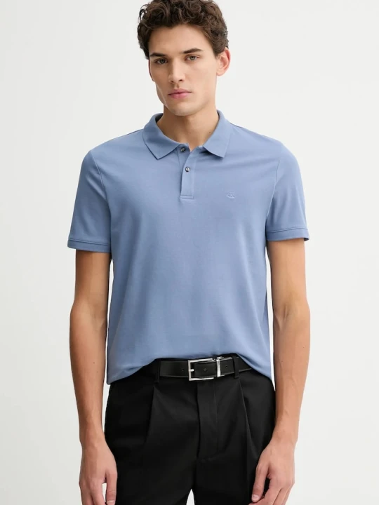 Zdjęcie produktu Calvin Klein polo męskie z bawełną fioletowy