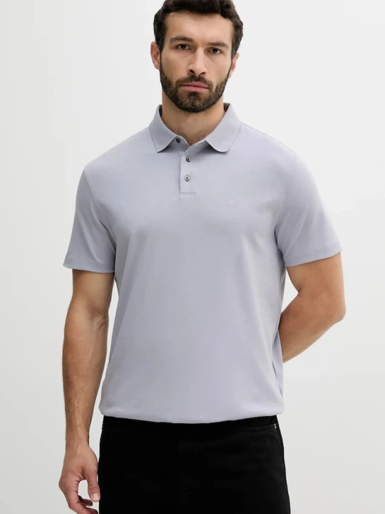 Zdjęcie produktu Calvin Klein polo męskie bawełniane fioletowy