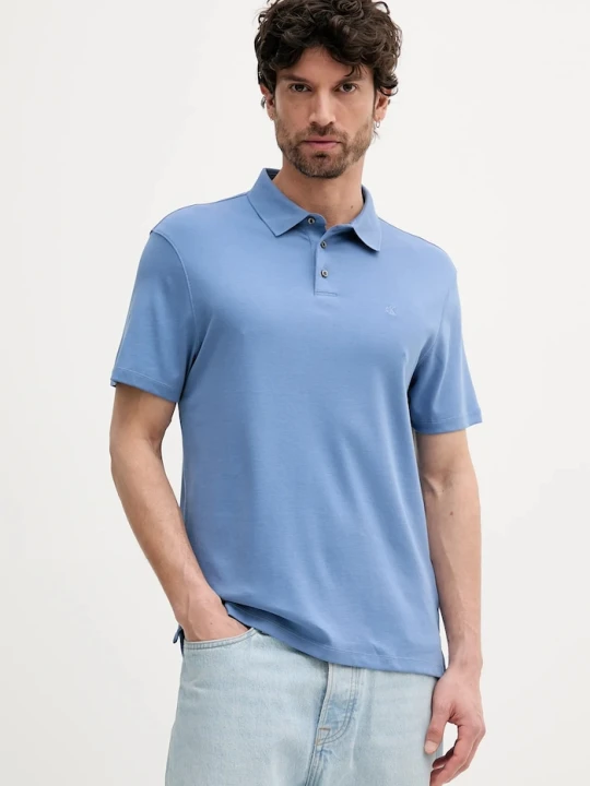 Zdjęcie produktu Calvin Klein polo męskie bawełniane niebieski