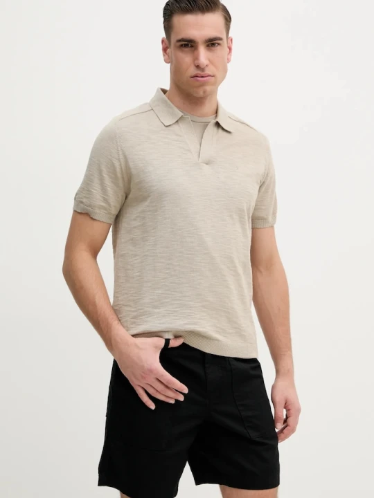 Zdjęcie produktu Calvin Klein polo bawełniane beżowy