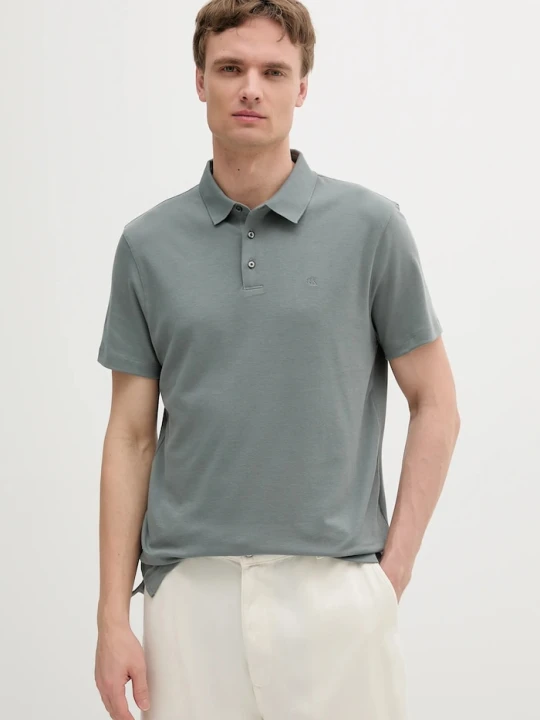 Zdjęcie produktu Calvin Klein polo męskie bawełniane zielony