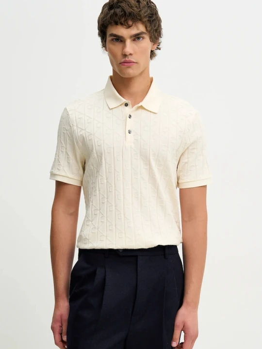 Zdjęcie produktu Calvin Klein polo bawełniane beżowy