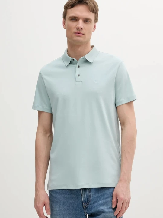 Zdjęcie produktu Calvin Klein polo męskie bawełniane turkusowy