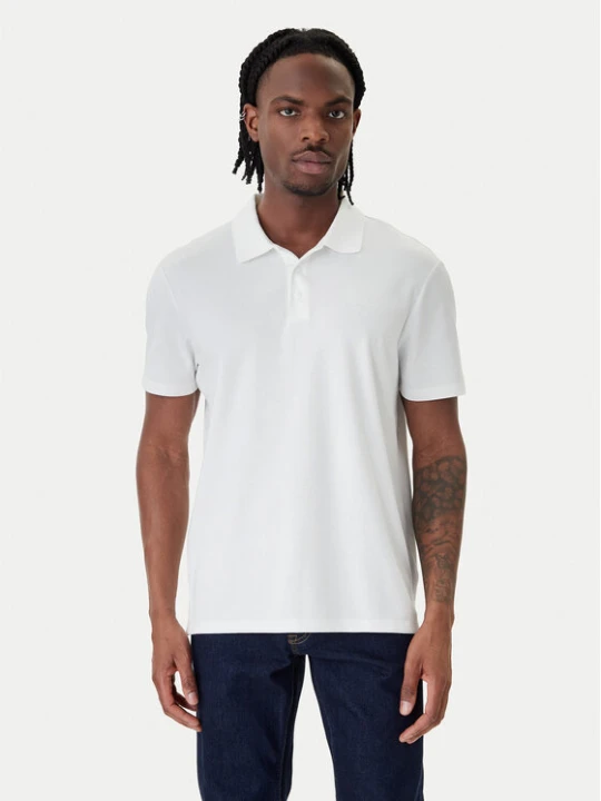 Zdjęcie produktu Calvin Klein Polo Birdseye LV04LF208G Biały Regular Fit