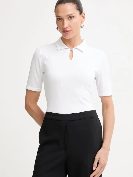 Zdjęcie produktu Calvin Klein polo damskie z modalem biały