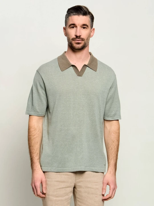 Zdjęcie produktu Calvin Klein Polo JOHNNY | Loose fit | z dodatkiem lnu zielony