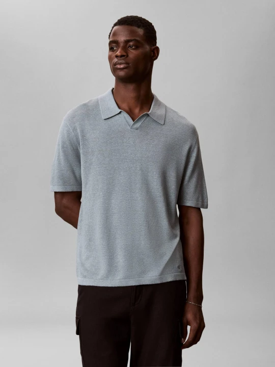 Zdjęcie produktu Calvin Klein Polo JOHNNY | Loose fit | z dodatkiem lnu morski