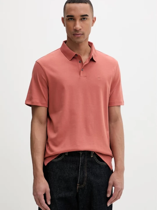 Zdjęcie produktu Calvin Klein polo męskie bawełniane pomarańczowy