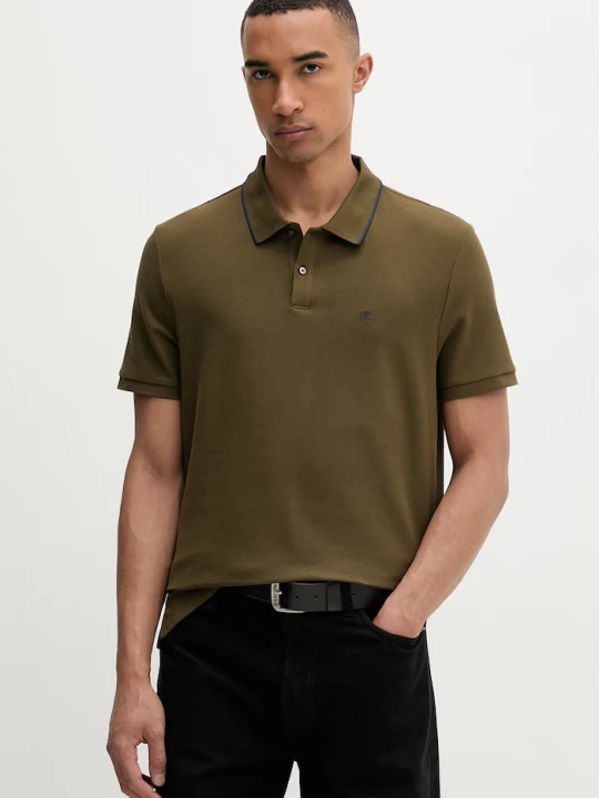 Zdjęcie produktu Calvin Klein polo męskie bawełniane zielony