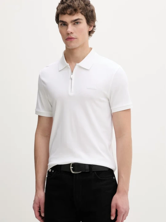 Zdjęcie produktu Calvin Klein polo męskie bawełniane beżowy