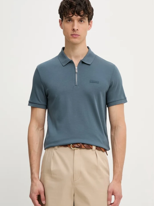 Zdjęcie produktu Calvin Klein polo męskie bawełniane turkusowy