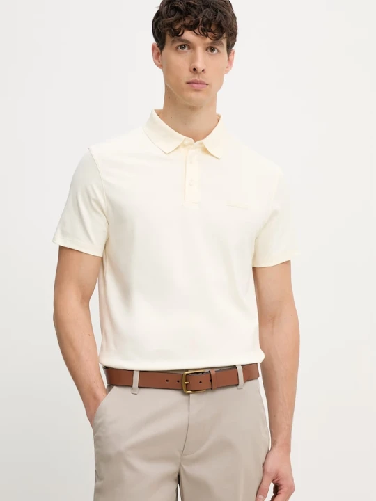 Zdjęcie produktu Calvin Klein polo męskie bawełniane beżowy