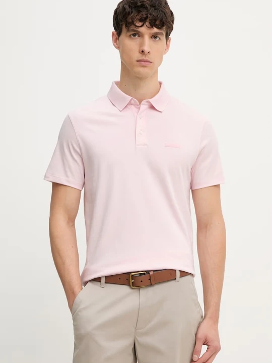 Zdjęcie produktu Calvin Klein polo męskie bawełniane różowy