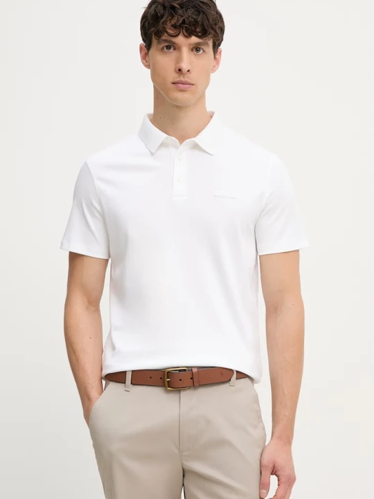 Zdjęcie produktu Calvin Klein polo męskie bawełniane biały
