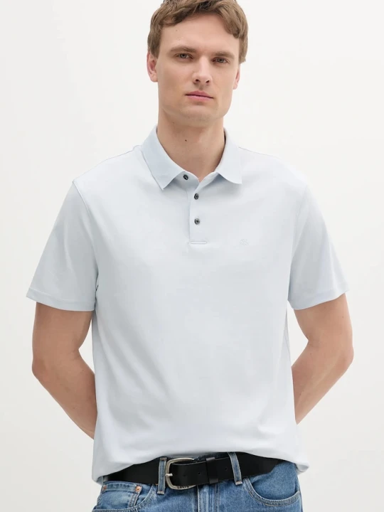 Zdjęcie produktu Calvin Klein polo męskie bawełniane niebieski