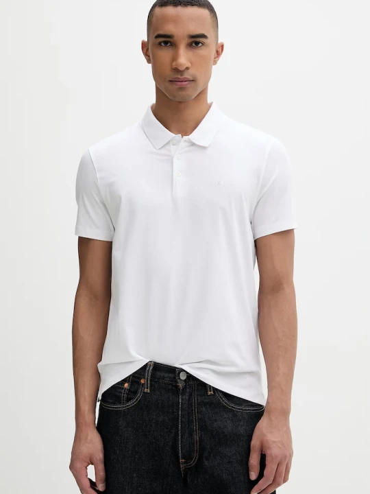 Zdjęcie produktu Calvin Klein polo męskie z bawełną biały