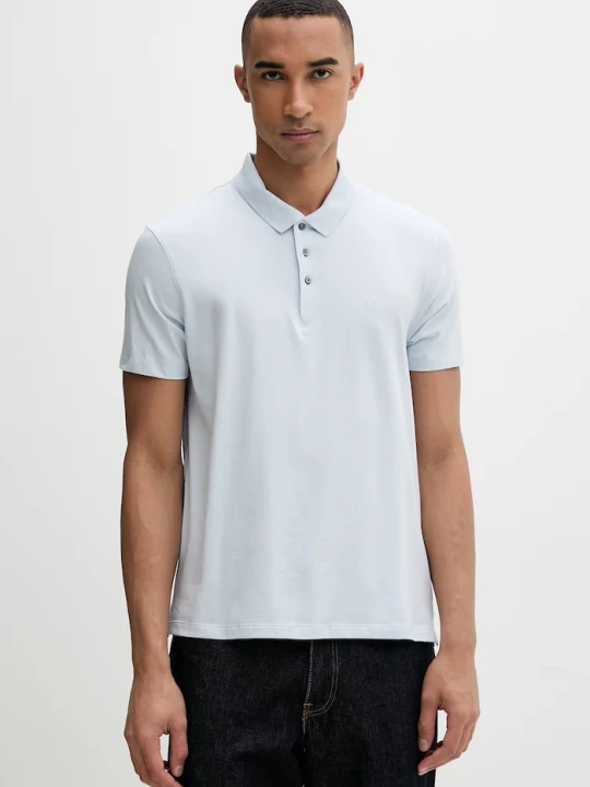 Zdjęcie produktu Calvin Klein polo męskie z bawełną niebieski