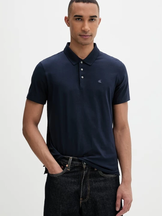 Zdjęcie produktu Calvin Klein polo męskie z bawełną granatowy