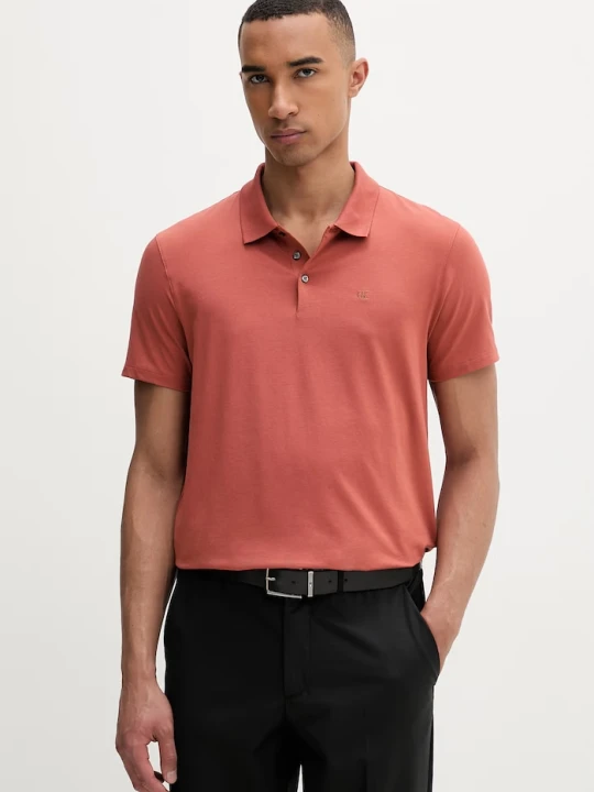 Zdjęcie produktu Calvin Klein polo męskie z bawełną pomarańczowy
