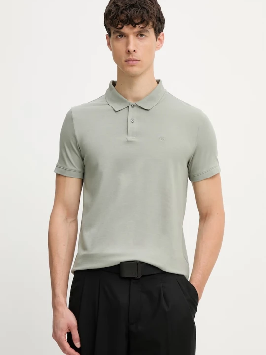 Zdjęcie produktu Calvin Klein polo męskie z bawełną zielony