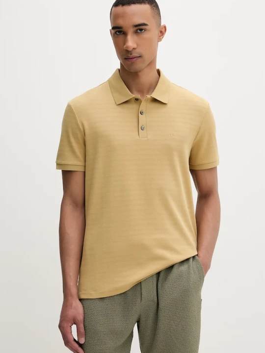 Zdjęcie produktu Calvin Klein polo męskie z bawełny żółty