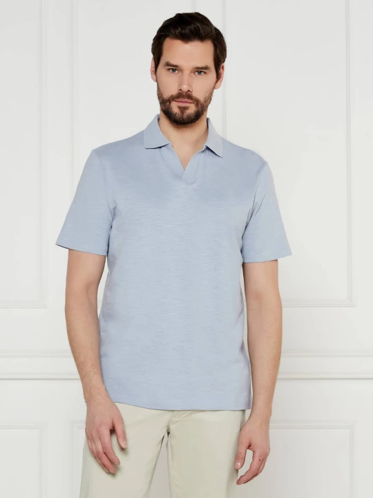 Zdjęcie produktu Calvin Klein Polo | Regular Fit | z dodatkiem lnu błękitny