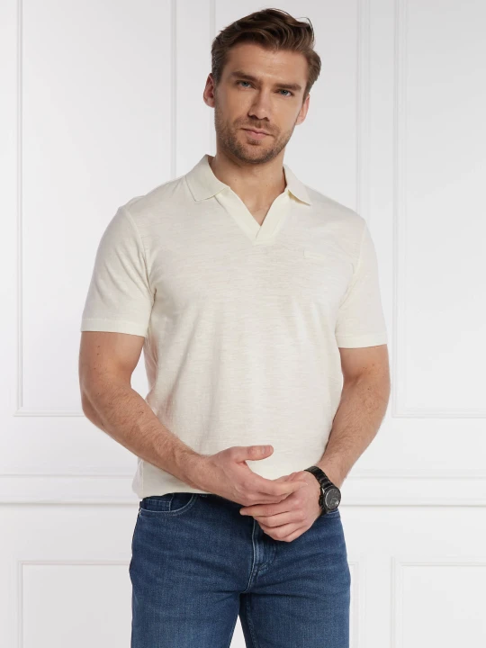Zdjęcie produktu Calvin Klein Polo | Regular Fit | z dodatkiem lnu ecru