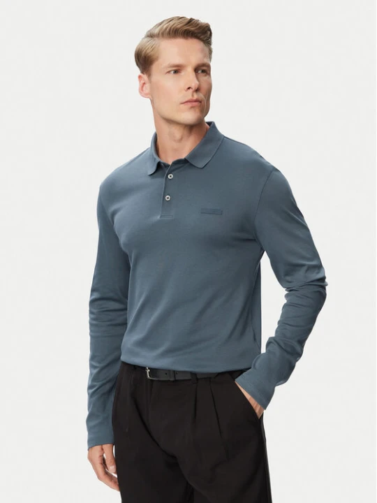 Zdjęcie produktu Calvin Klein Polo Supima LV04LH240G Szary ciemny Slim Fit