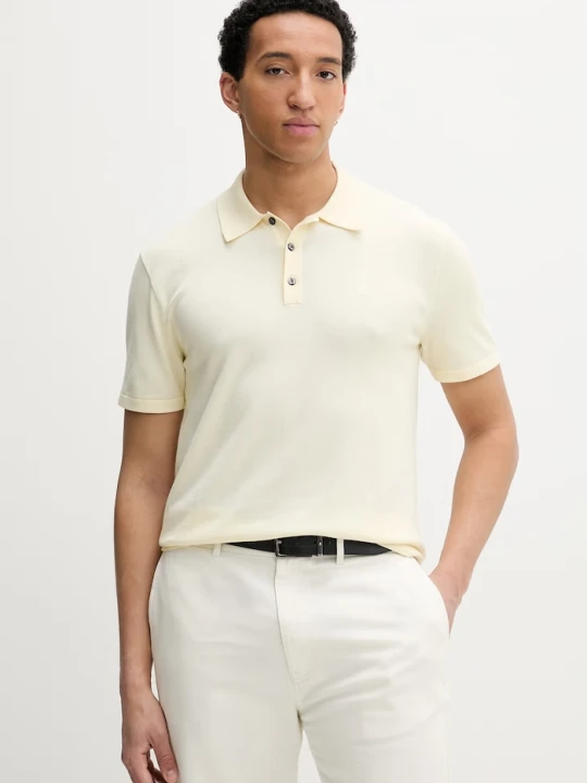 Zdjęcie produktu Calvin Klein polo swetrowe męskie bawełniane żółty