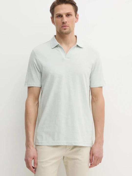 Zdjęcie produktu Calvin Klein polo z domieszką lnu szary