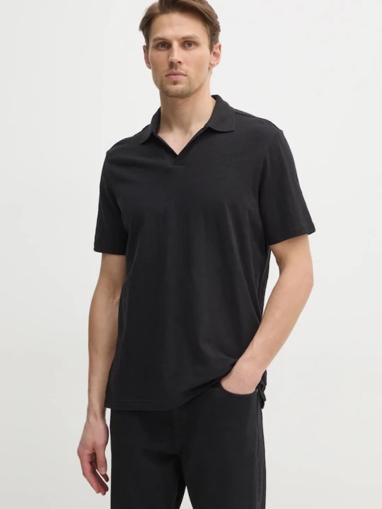Zdjęcie produktu Calvin Klein polo z domieszką lnu czarny