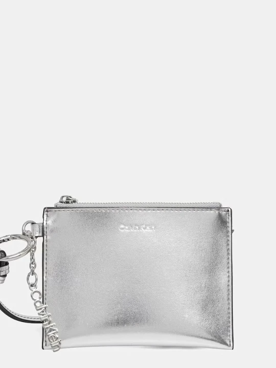 Zdjęcie produktu Calvin Klein portfel damski skórzany srebrny