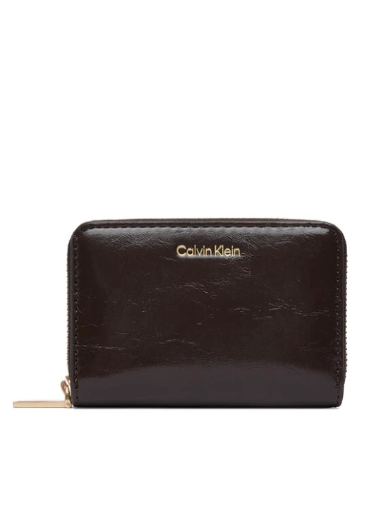 Zdjęcie produktu Calvin Klein Portfel Foil Glossy Square Zip Around LV04F1201G Brązowy