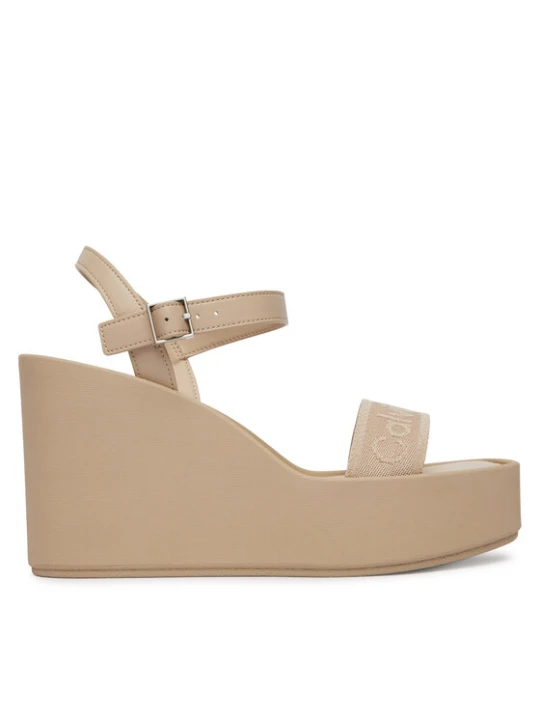 Zdjęcie produktu Calvin Klein Sandały Wedge 70 Sndl Webbing Lth HW0HW02882 Beżowy